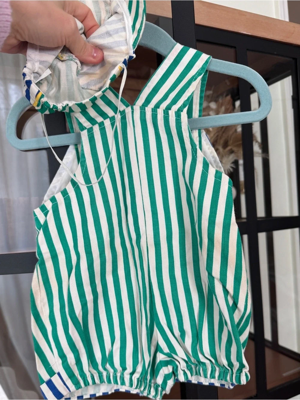 Vintage teddy bear set striped overalls romper hat sailor sailboat fishing